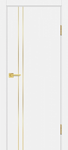 Товар Межкомнатная дверь P-20 AL золотой молдинг Белый матовый